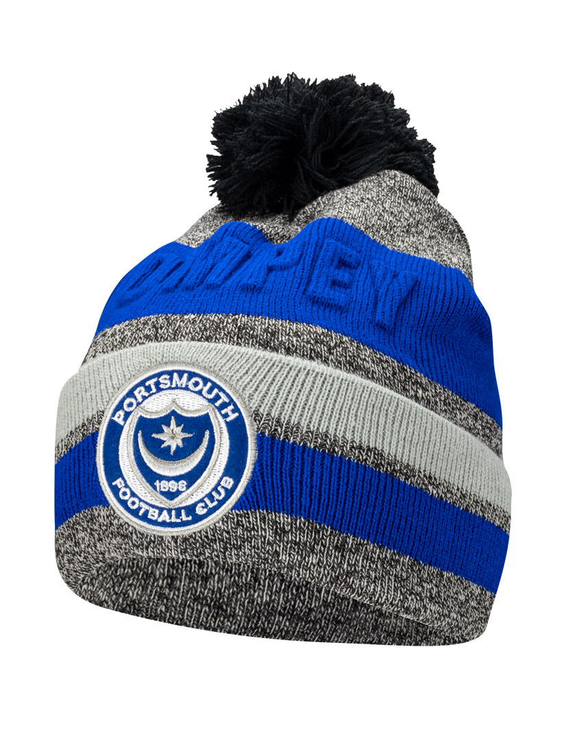 Everton FC Official Toffees Bobble Hat – Royal & Grey, Adult Size – Great Gift For Fans