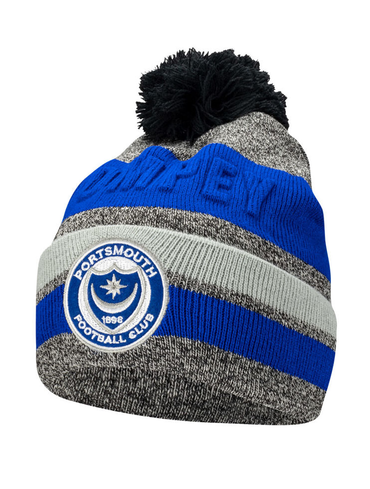 Portsmouth FC Online Store - EMBOSSED BOBBLE HAT
