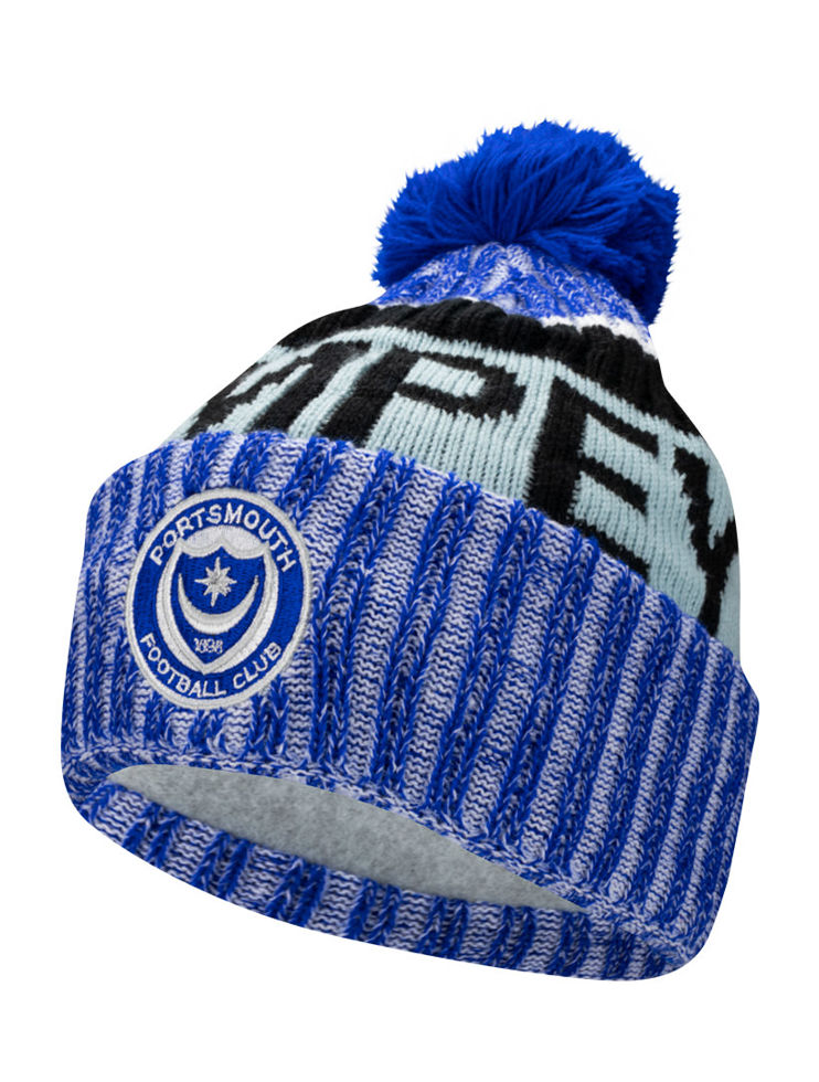 Portsmouth FC Online Store FLEECE LINED BOBBLE HAT