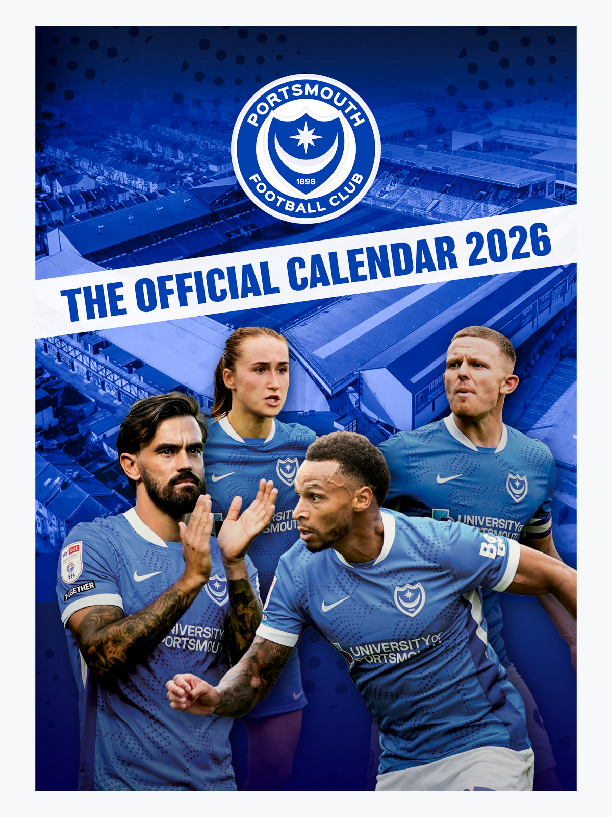 Portsmouth FC 2026 Calendar – Official A3 wall calendar with player squad photos